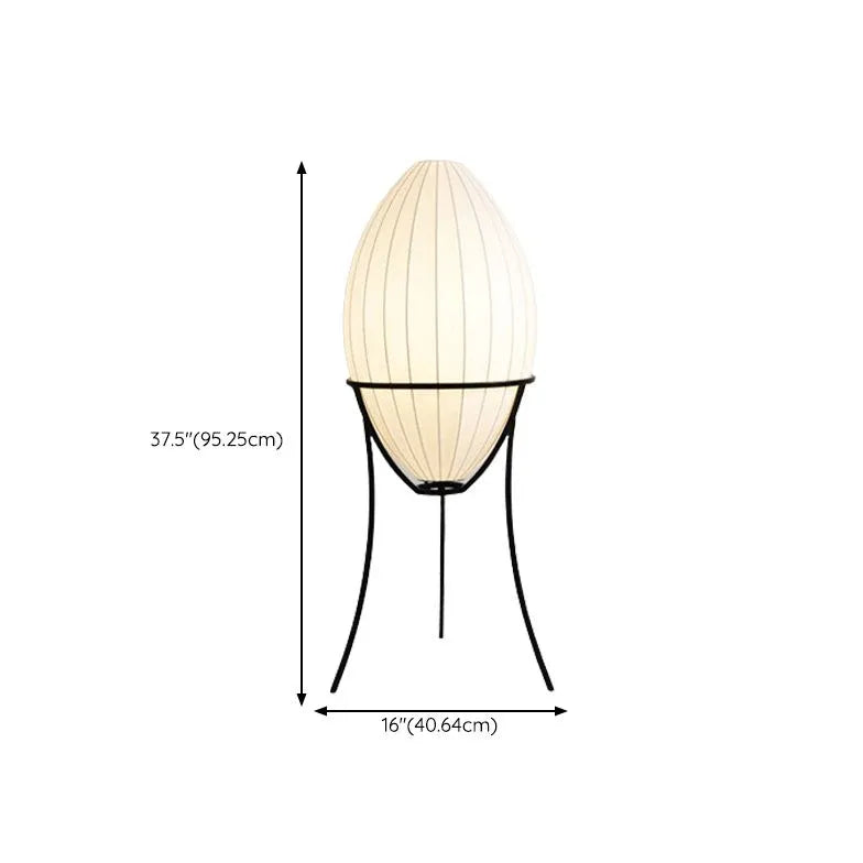 Lampada da pavimento a forma di uovo testurizzata