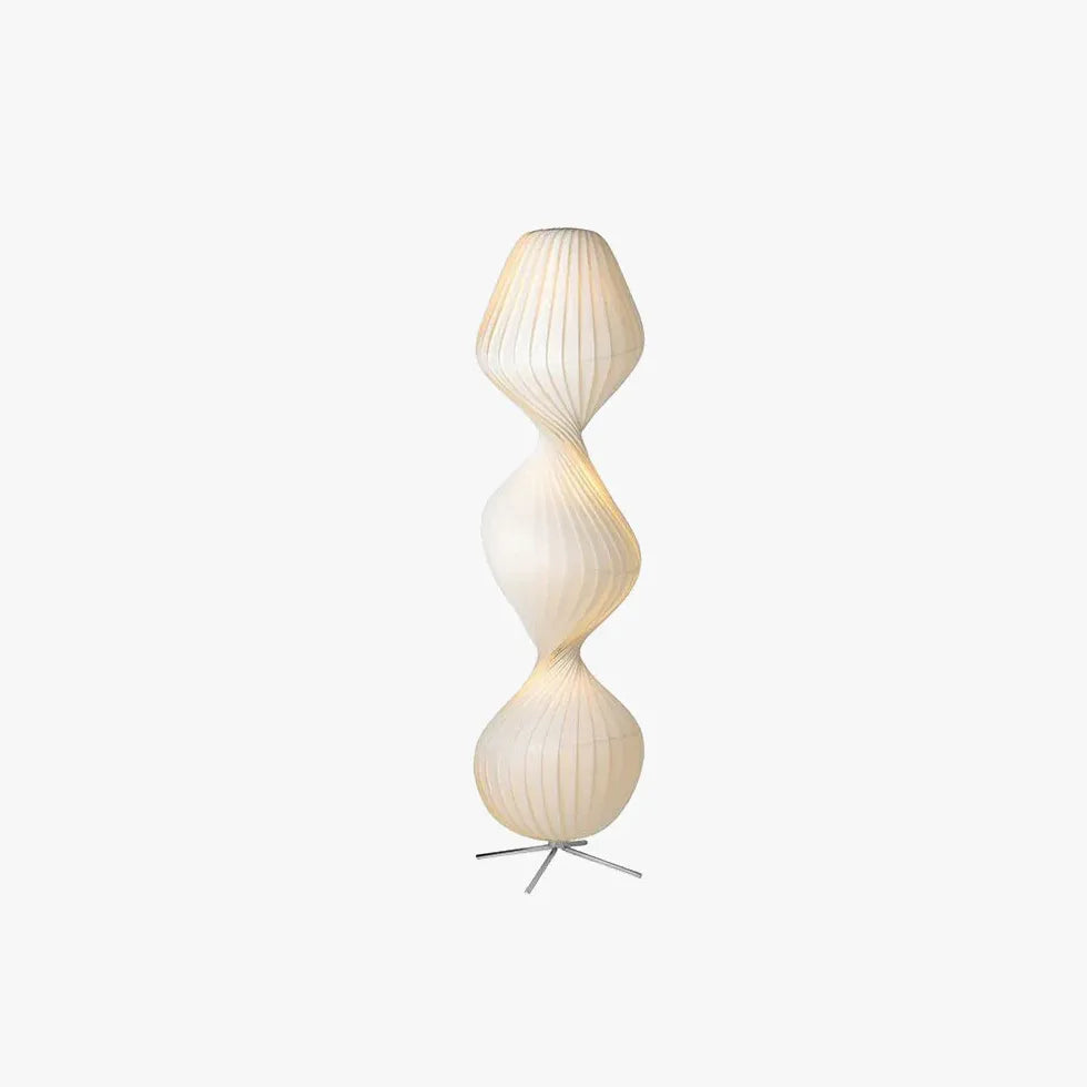 White Rotating Wavy Design Modern Floor Lamp