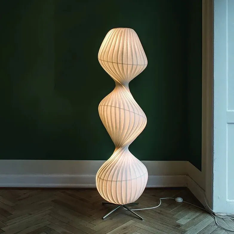 White Rotating Wavy Design Modern Floor Lamp