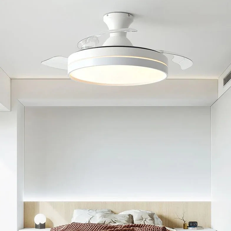 White Table Dining Room Ceiling Fan with Light