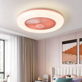 Pink Invisible Modern Ceiling Fan with Light