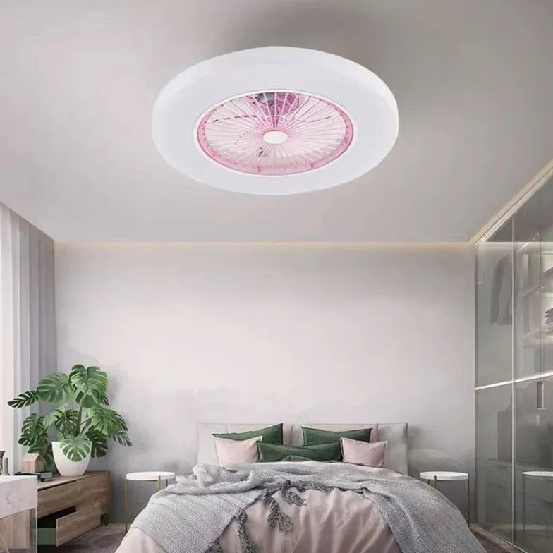 Integrated Disc Bedroom Ceiling Fan with Light