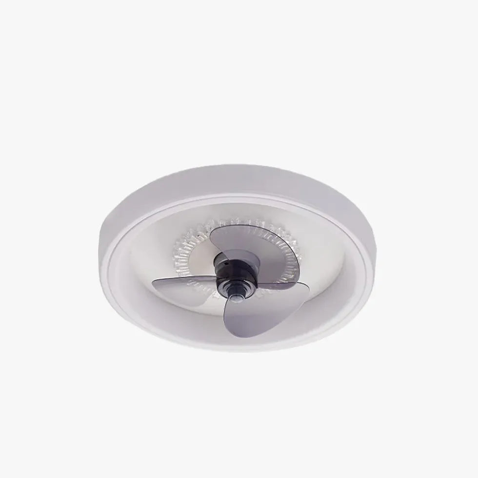 Transparent Round Modern Ceiling Fan with Light