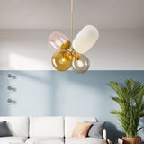 Colorful Flowers Glass Pendant Light