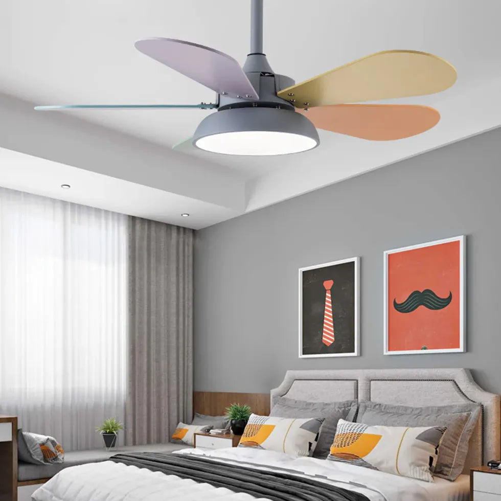 Grey Bedroom Ceiling Fan with Light