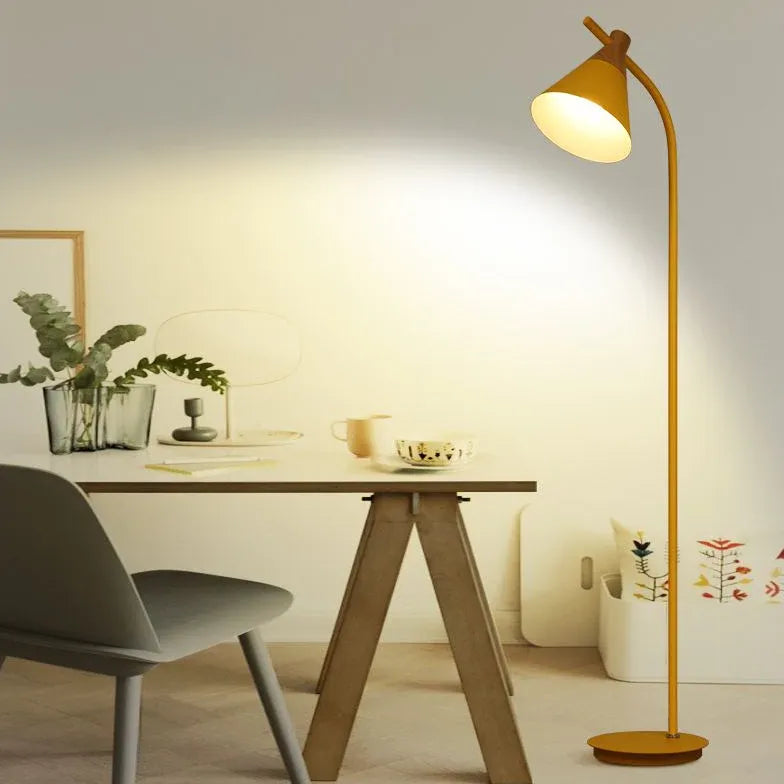 Curved Arm Two-Tone Minimalist Floor Lamp