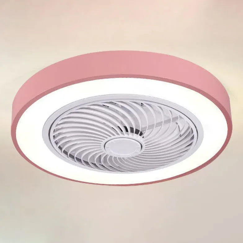 Pink Mute Modern Ceiling Fan with Light