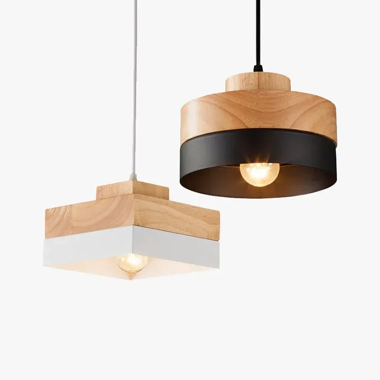 Lampadari Moderni In Legno Per Cucina A Due Colori