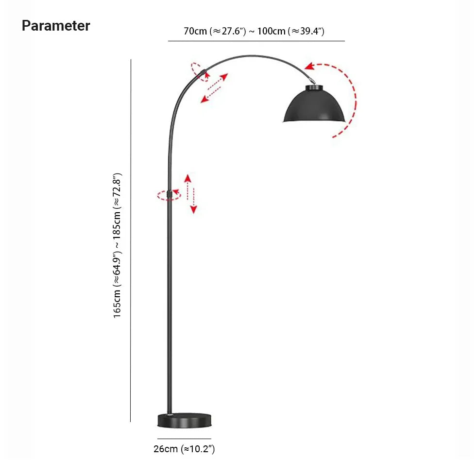 Arc Half-Dome Minimalist Plug-In Floor Lamp