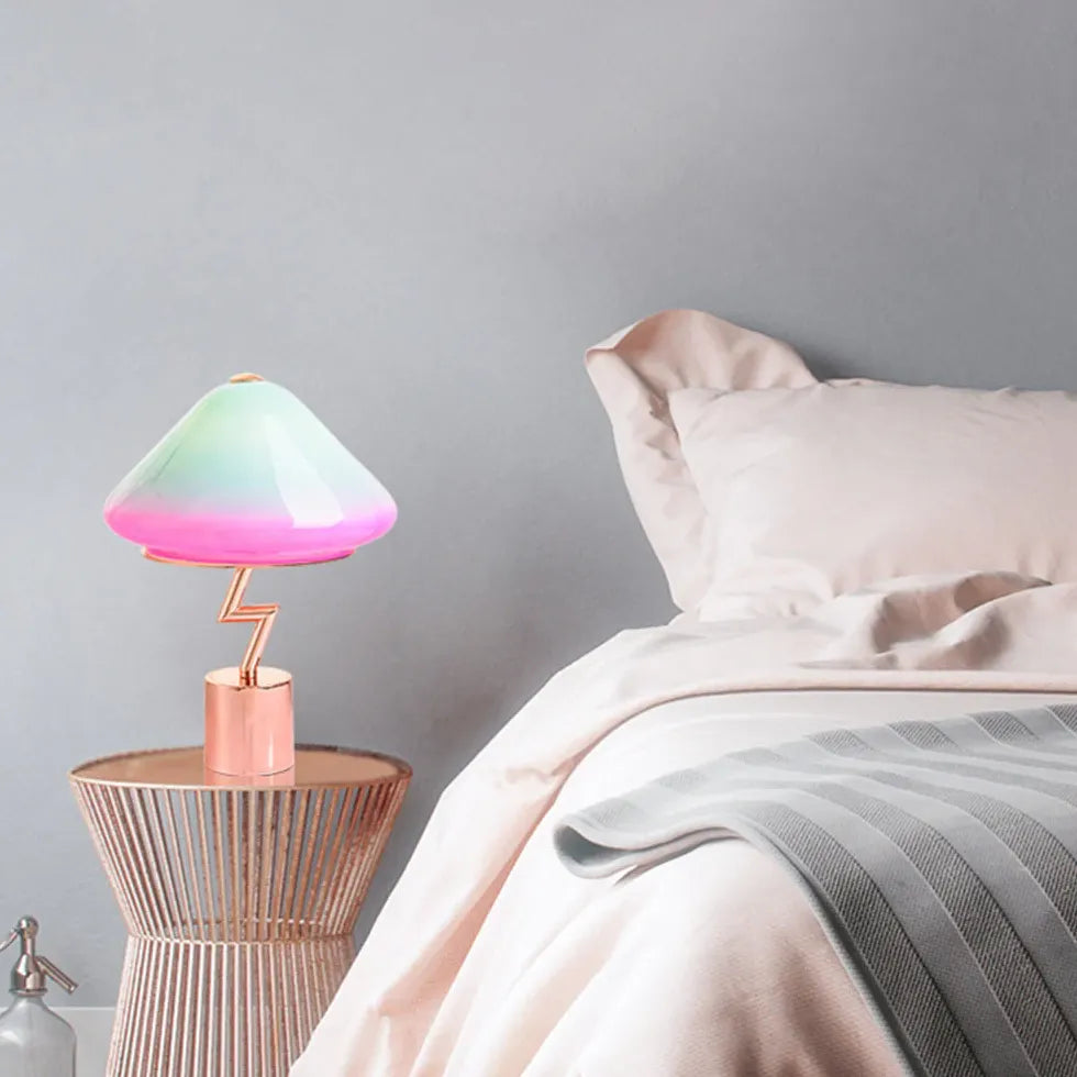 Blue-Pink Gradient Streamlined Vibrant Table Lamp