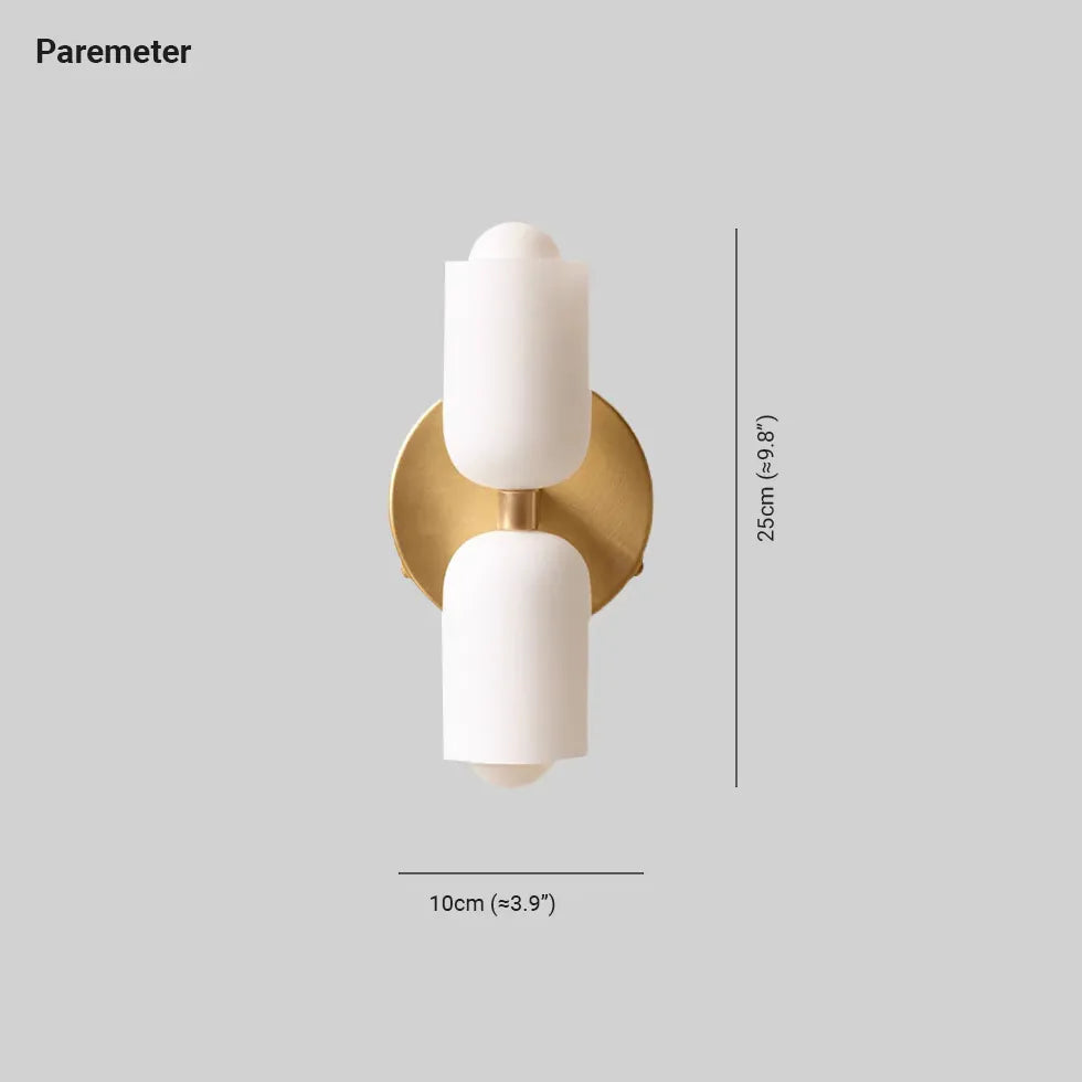 Lampada parete doppia emissione in vetro dorato