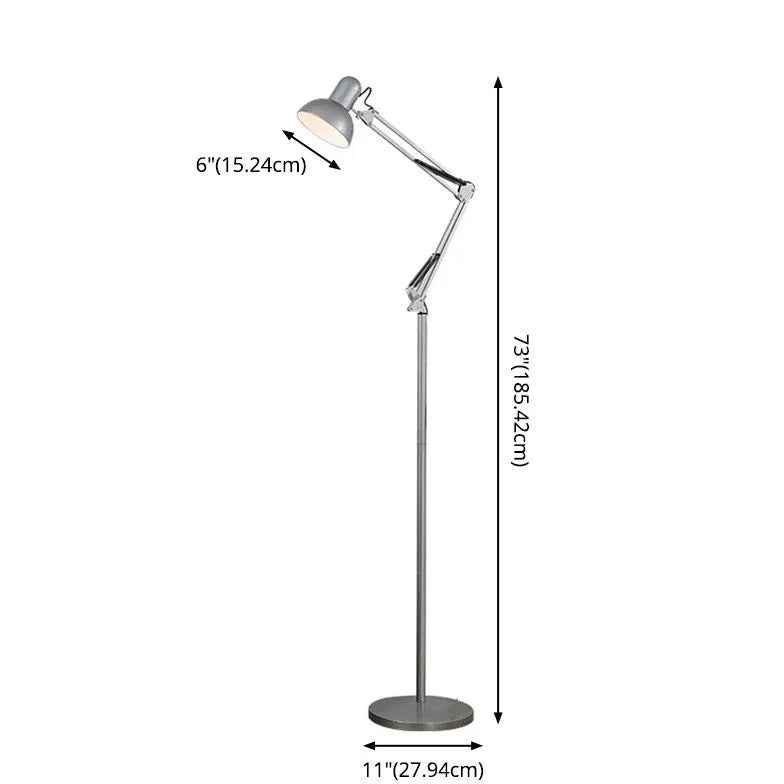 Lampada da pavimento a plug-in a braccia lunga regolabile