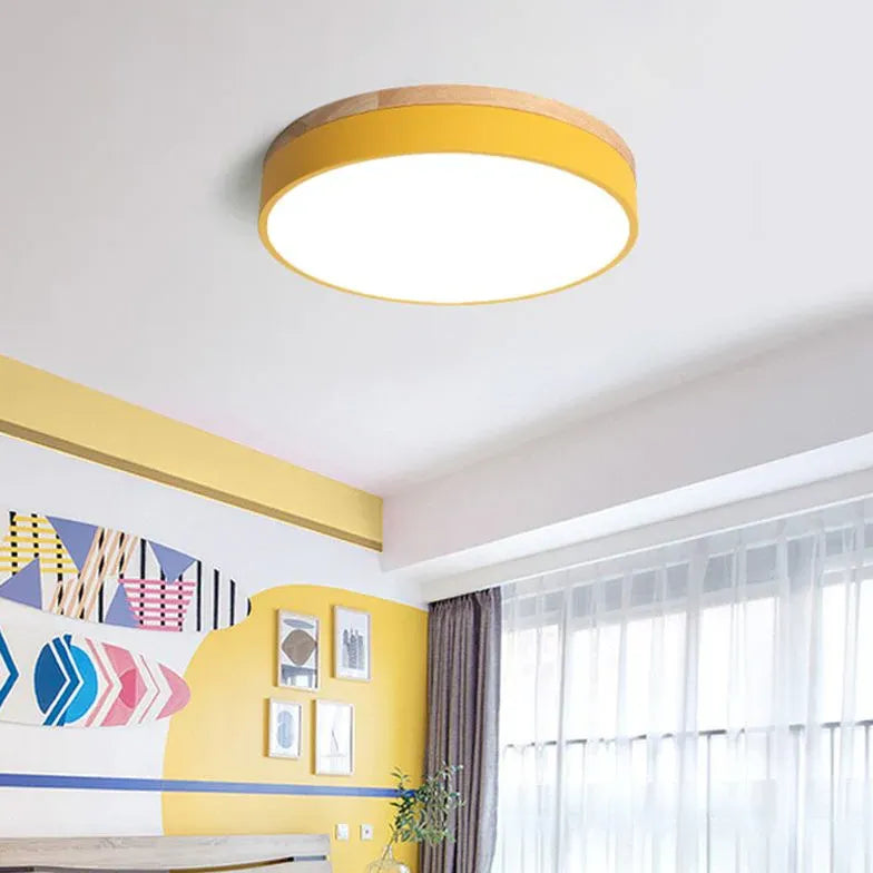 Drum Shaped Bedroom LED Flush Ceiling Lights