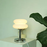 Two-Layer Round Table Lamp with Metal Base