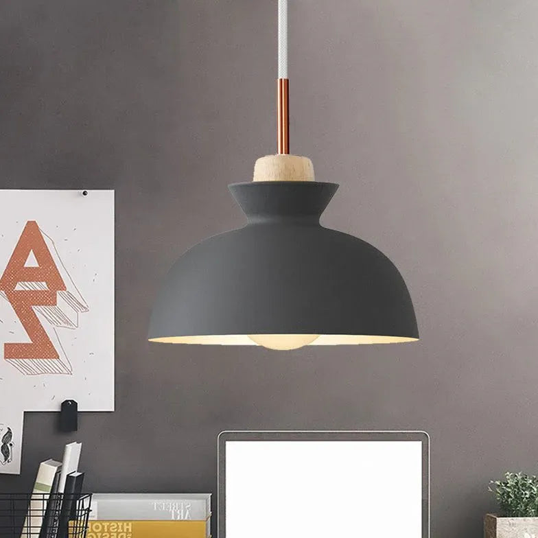 Black Semi-Spherical Minimalist Pendant Light