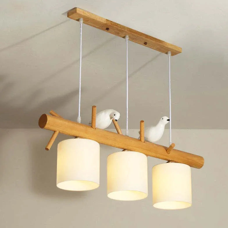 Bird Shaped Bend Bracket Wooden Pendant Light