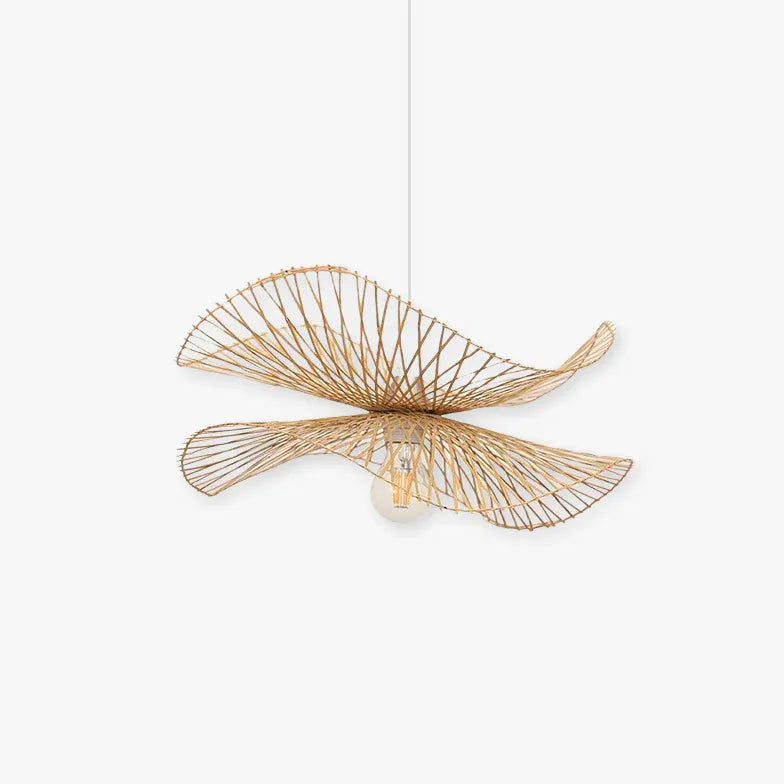 Petal Shaped Rattan Dining Room Pendant Light