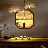 Petal Shaped Rattan Dining Room Pendant Light