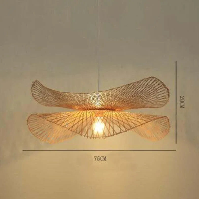 Petal Shaped Rattan Dining Room Pendant Light