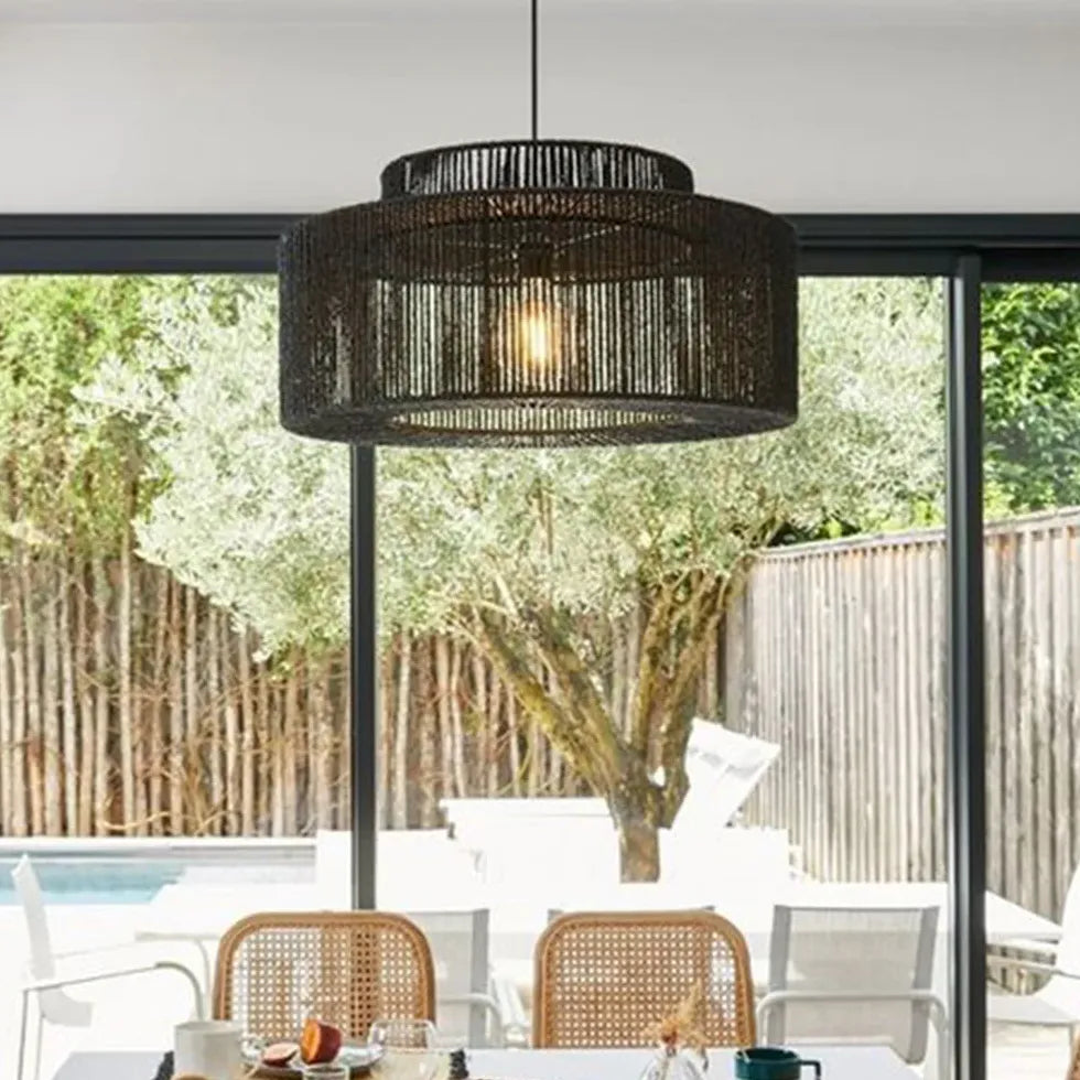 Lampadari Semplici Moderni Stile Rattan Scuro