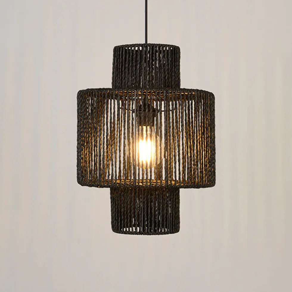 Lampadari Semplici Moderni Stile Rattan Scuro