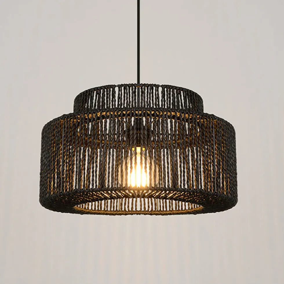 Lampadari Semplici Moderni Stile Rattan Scuro