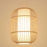 Long Column Weaving Rattan Vintage Vintage Light