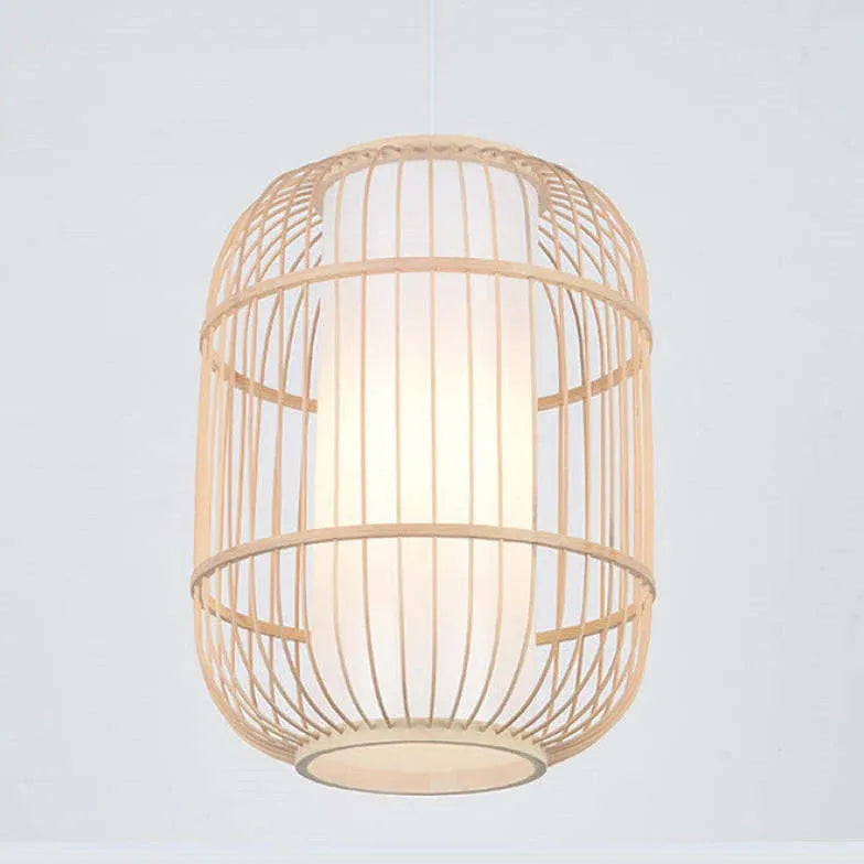 Long Column Weaving Rattan Vintage Vintage Light