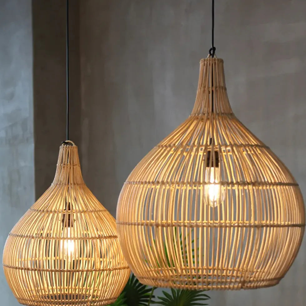 Lampadario Lanterna Da Interno Rattan Elegante Design