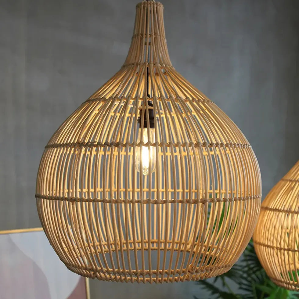 Lampadario Lanterna Da Interno Rattan Elegante Design