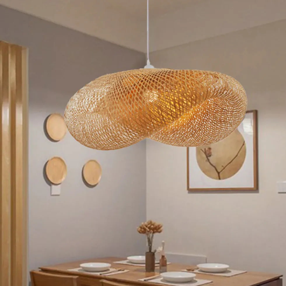 Hyperbolic Mesh Kitchen Rattan Pendant Light