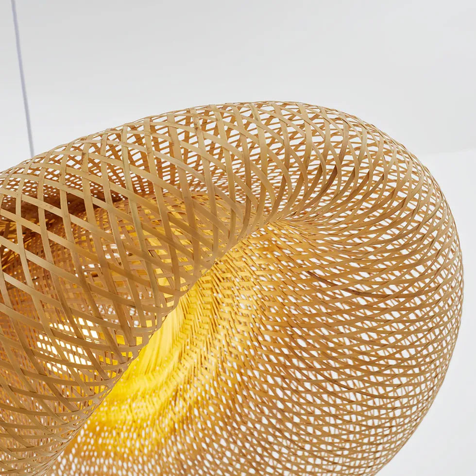 Hyperbolic Mesh Kitchen Rattan Pendant Light