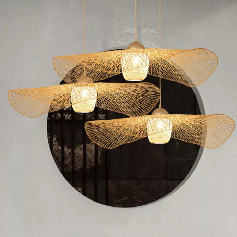 Tone Wave Rattan Vintage Pendant Light