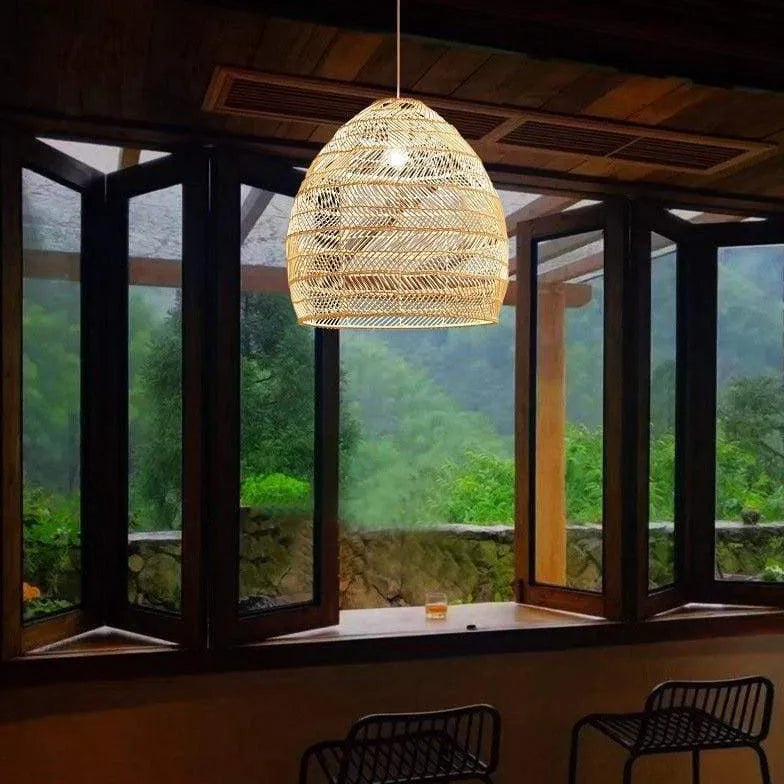 Bamboo Weaving Dining Rattan Pendant Light