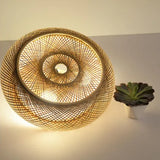 Plafoniera Giapponese in Rattan Naturale Design Rustico