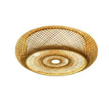 Plafoniera Giapponese in Rattan Naturale Design Rustico