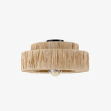 Lampadario LED a Sospensione  in Rattan Doppio Strato
