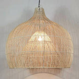 Lampadario Sospensione Soggiorno Elegante Design in Rattan