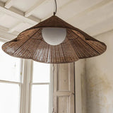 Lampadario Art Deco Vintage Design in Rattan