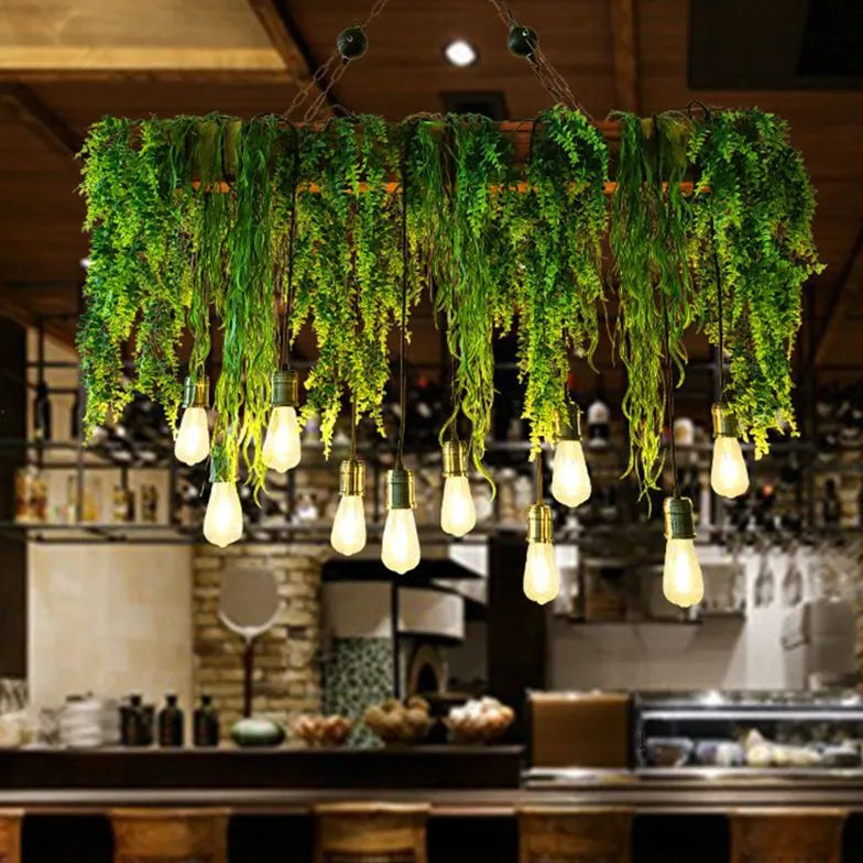 Green plants dining room pendant light