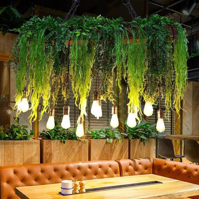 Green plants dining room pendant light