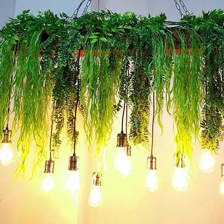 Green plants dining room pendant light