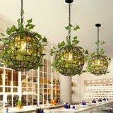 Green Plants Decorative Spherical Pendant Light