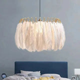 Lampadario Piume Nero Elegante Moderno