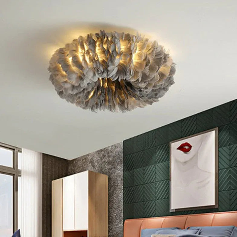 Corrugated Crown Bedroom Modern Flush Ceiling Lights