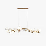 Natural Leaves Gold Dining Room Pendant Light