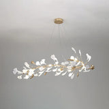 Natural Leaves Gold Dining Room Pendant Light