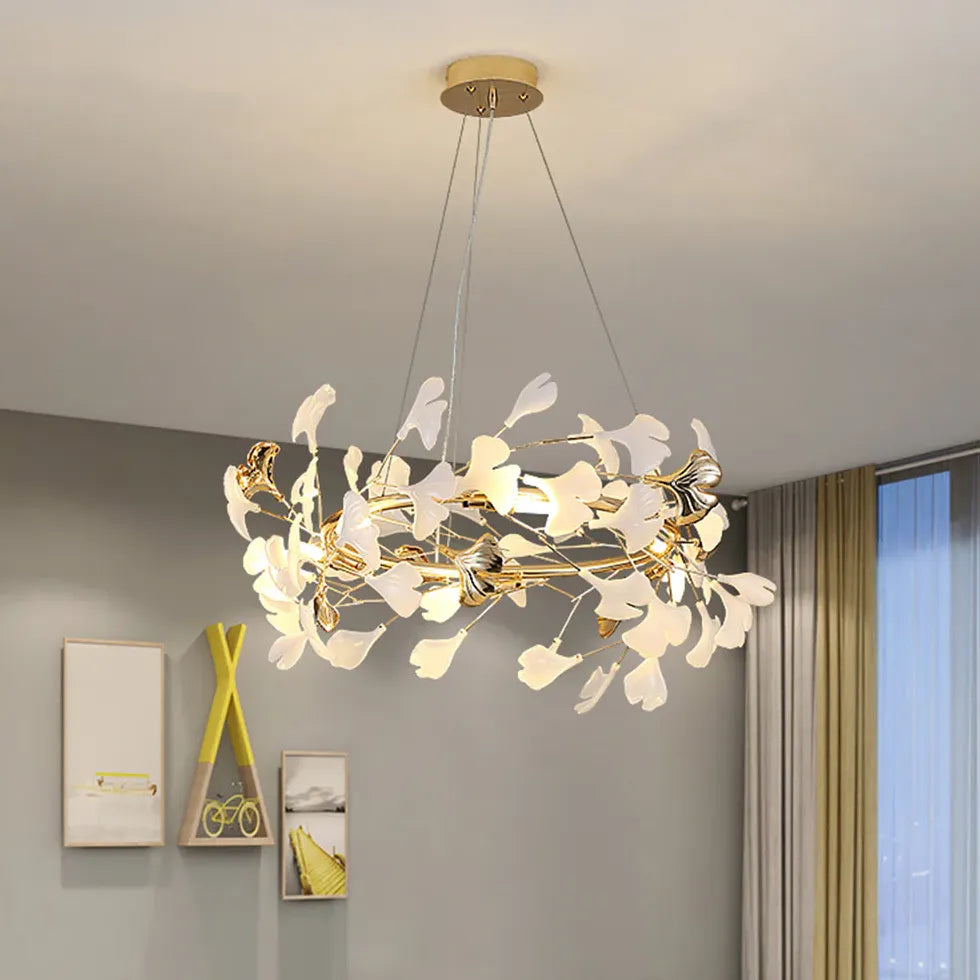 Lampadari Moderni con Pale Oro per Soggiorno