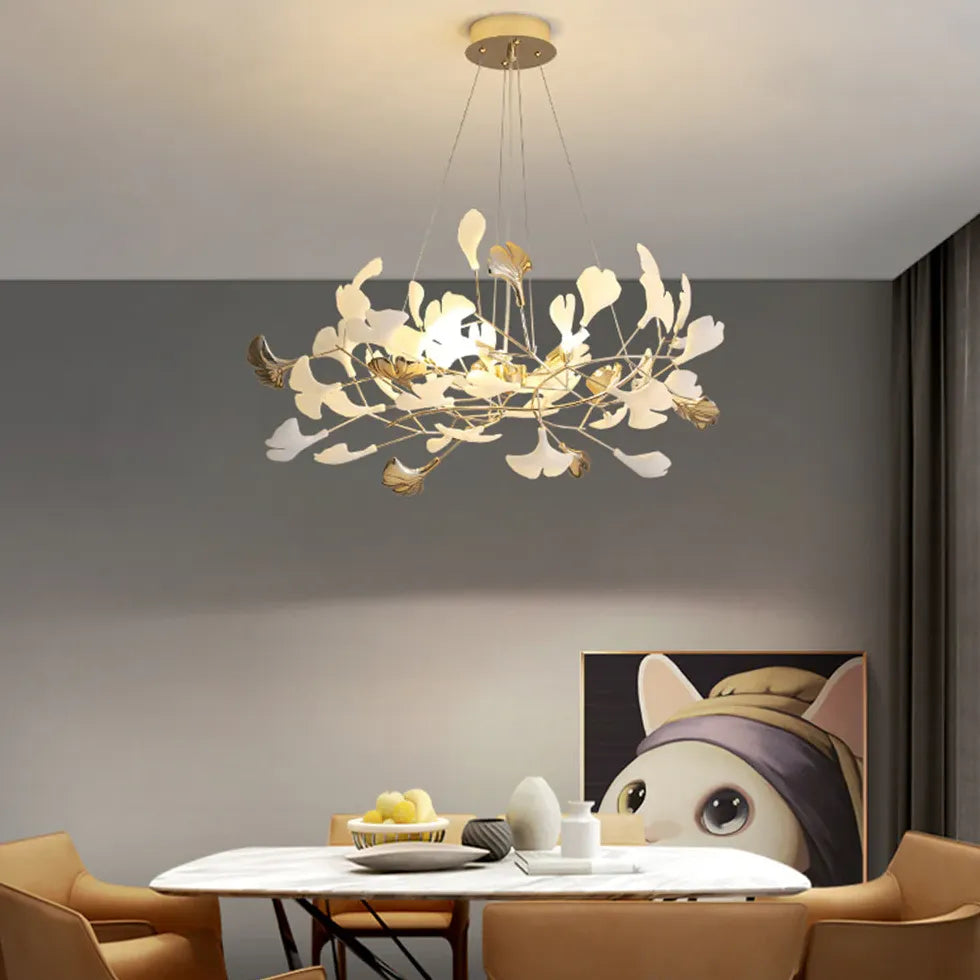 Lampadari Moderni con Pale Oro per Soggiorno