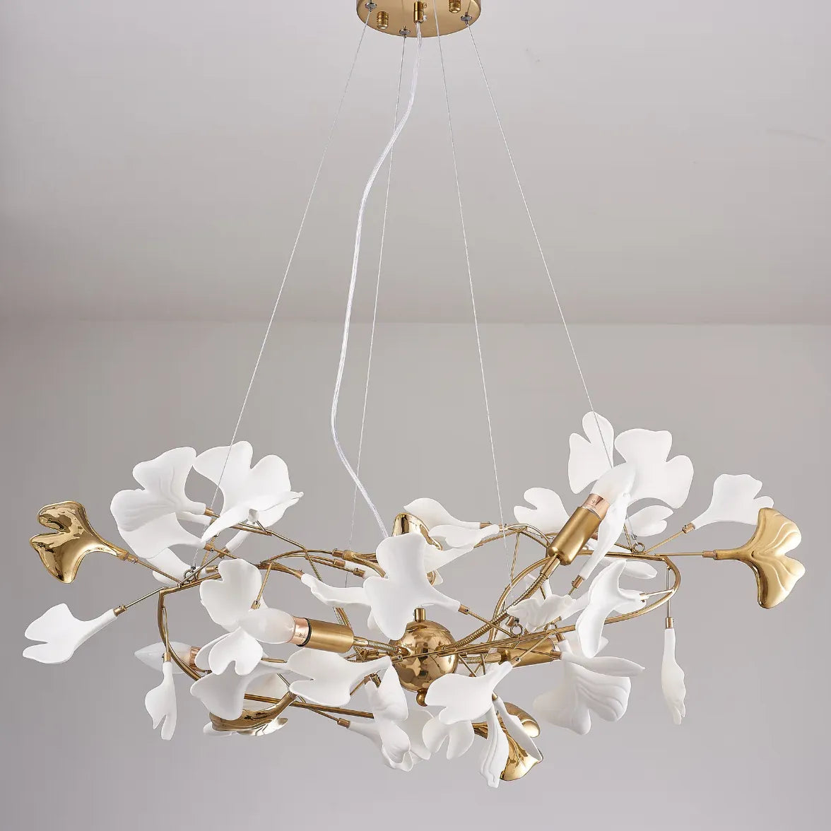 White Leaf-Shaped Modern Pendant Light